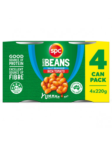Spc Baked Beans Salt Reduced 4x220g