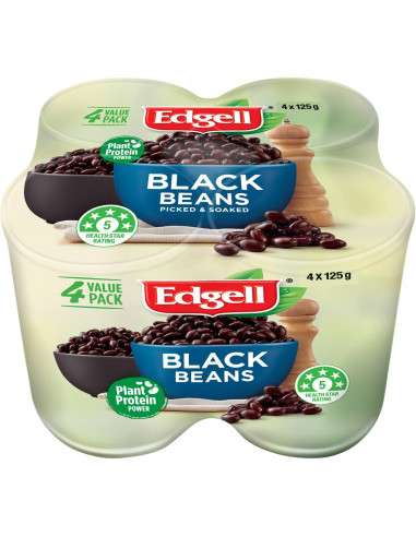 Edgell Black Beans 4pk x125g