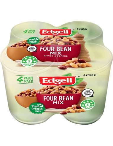 Edgell Four Bean Mix Value Pack 4x125g