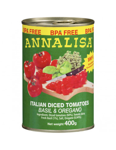 Annalisa Diced Tomatoes Basil & Oregano 400g