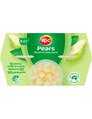 Spc Diced Pears In Juice 4pk 480g