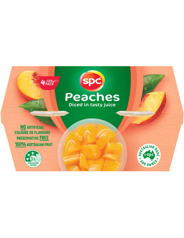 Spc Diced Peaches In Juice 4pk 480g