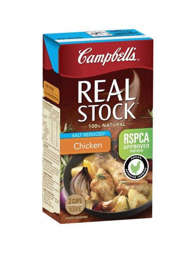 Campbells Real Chicken Liquid Stock Salt Reduced 500ml