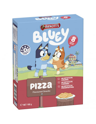 Arnott's Bluey Multipack Snack Cracker Biscuits Pizza 21g x8 Pack