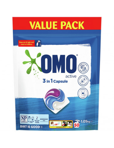 Omo 3 In 1 Capsules Value Pack 50 Pack