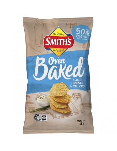 Smith's Oven Baked Chips Sour Cream & Chives 130G
