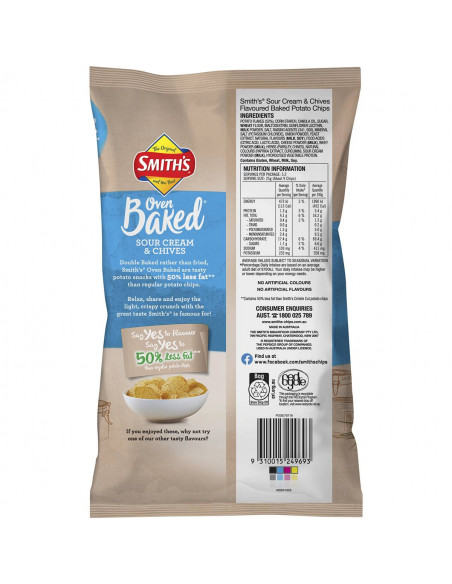 Smith's Oven Baked Chips Sour Cream & Chives 130G