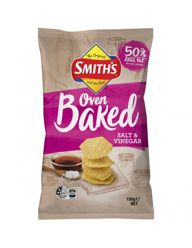 Smith's Oven Baked Salt & Vinegar Chips 130G