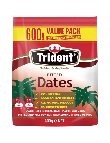 Trident Dates Pitted 600g