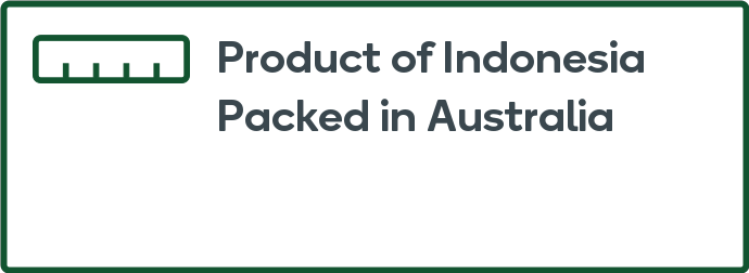 Product of Indonesia Packed in Australia