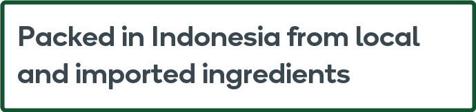 Packed in Indonesia from local and imported ingredients